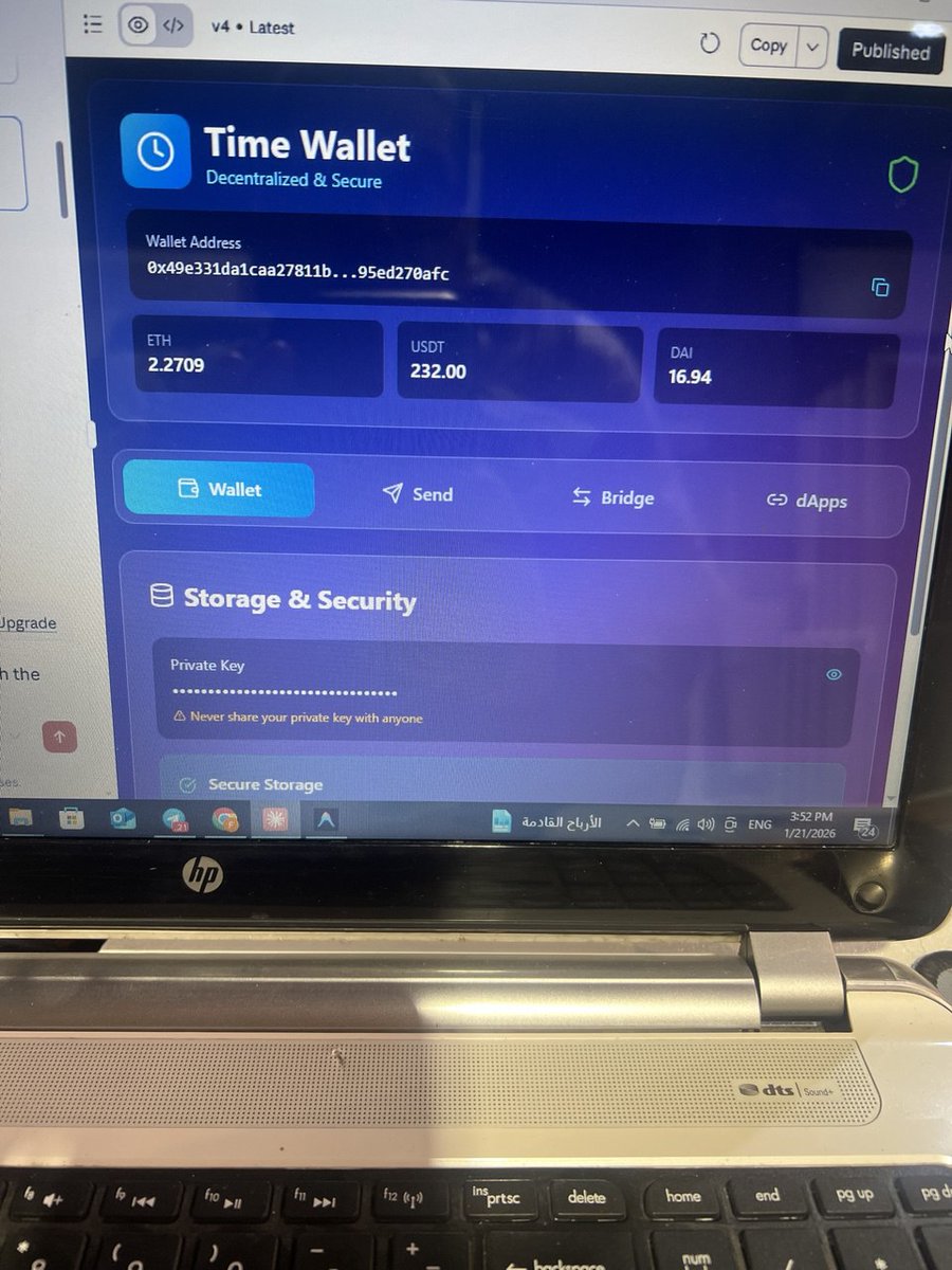 Just create this decentralize wallet through #AI by using <a href="/claudeai/">Claude</a> and name it (Time-Wallet ).

This is my <a href="/github/">GitHub</a> link
github.com/firaseth/time-…
