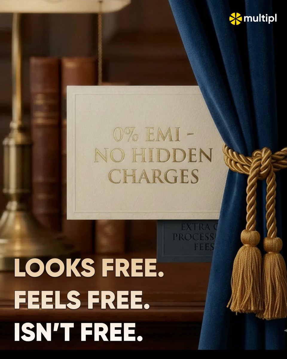 MultiplMovement's tweet photo. What looks free often costs the most.
Slow payments don’t cancel interest — they just hide it.
#multiplapp #spendvesting #mutualfunds #branddiscounts #EMIs #interests #vacation #gadgets #emergency #investments #dream #wishlist #fyp #TrendingNow https://t.co/g22BZ9Mw5a