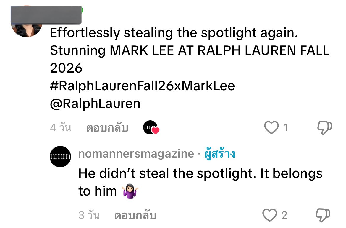 arlynjong's tweet image. It belongs to him ว่ะะะะะะะะะ โคตรเริ่ด

MARK LEE AT RALPH LAUREN FALL 2026
#RalphLaurenFall26xMarkLee
@RalphLauren
