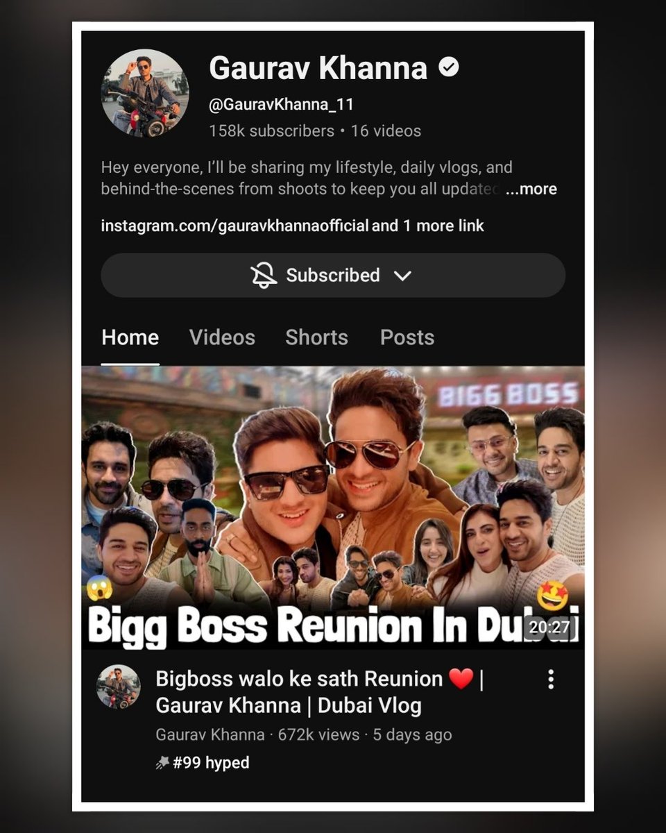 naz_maan2022's tweet image. Congrats @iamgauravkhanna

Ur vlog is one of the Top 100 most hyped videos

MILESTONE one more milestone 
#GauravKhanna #Biggboss19 

Undoubtedly King