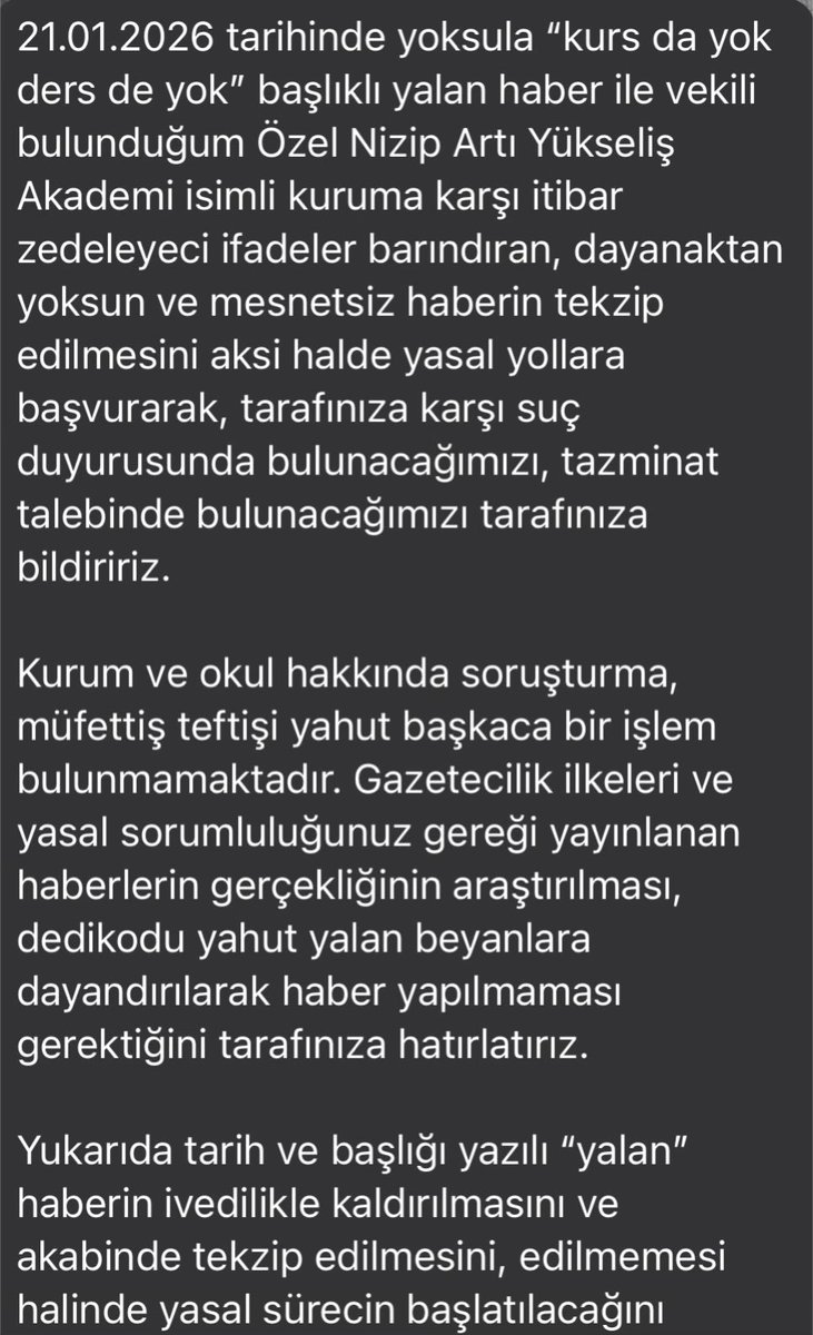 mehmetmesee's tweet photo. @mervsismn Türkiye birincisi çıkarmış bir kurumu karalamak isteyen bir kaç rakip kurumun piyonu olanlar hakkında suç duyurusunda bulunulmuştur. https://t.co/sLemhp5ou4