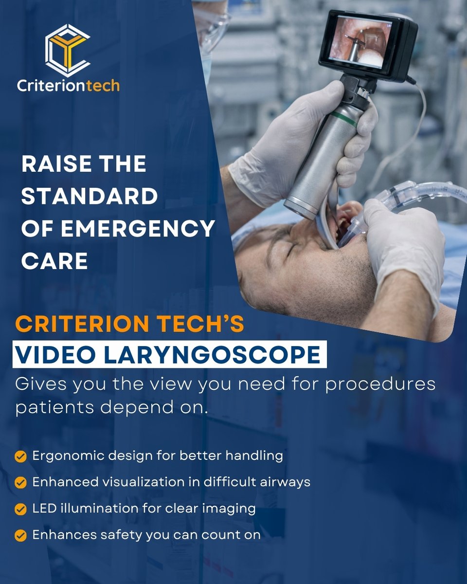 criterion_tech's tweet image. Clearer airways. Safer interventions.
.
#ERTech #MedicalImaging #LifeSaving #Criteria4Technology #criteriontech