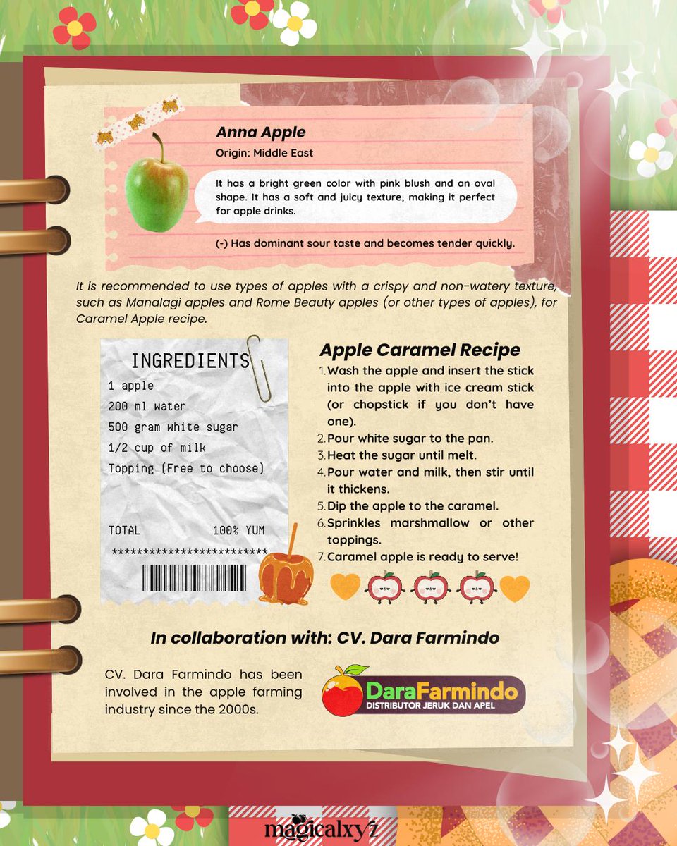 Hello, Pipsqueaks! 🍎🍏

We all know Caleb is a true culinary maestro, always handpicking the finest apples from his orchard. 🍎
Let’s explore the varieties he treasures and take a peek at Caleb’s secret Apple Caramel recipe. 🍬

#CalebAnniversary #CalebCrimsonOrchard2026 #マヒル