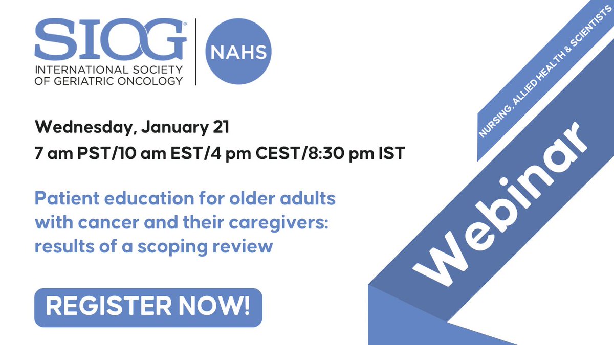 International Society of Geriatric Oncology (SIOG) tweet media