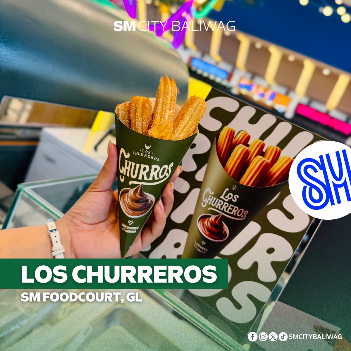 SMCityBaliwag's tweet photo. Something sweet just arrived at SM City Baliwag! 🍫✨

Los Churreros is officially open, serving freshly made, crispy churros paired with rich dips and freshly brewed coffee. Drop by, treat yourself, and enjoy every bite and sip! 🤤

#EverythingsHereAtSM https://t.co/nMAzftW9xv