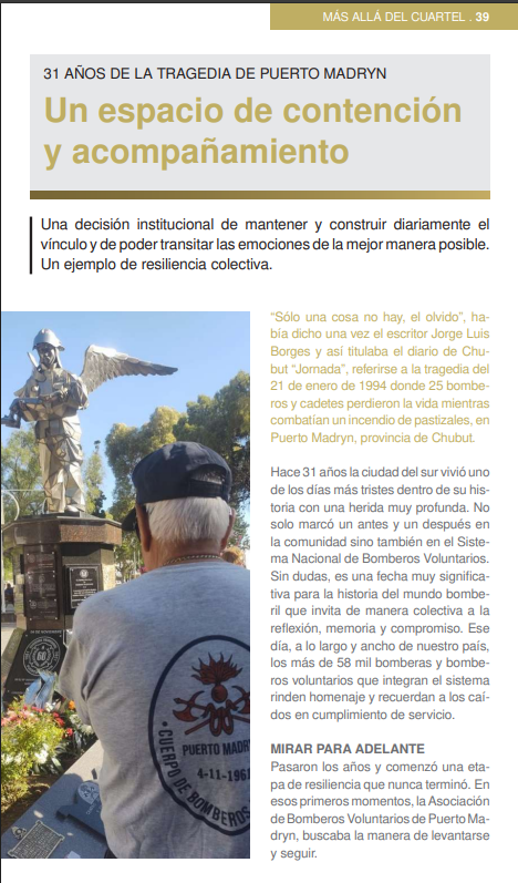 bomberosRA's tweet photo. En el marco del día de  la Tragedia de Puerto Madryn, te invitamos a leer esta nota en la Revista institucional, donde mostramos como la Asociación decidió acompañar a las familias de las víctimas y transitar las emociones de la mejor manera posible: https://t.co/uLoeRTYFoF https://t.co/TRfhQwEKwa