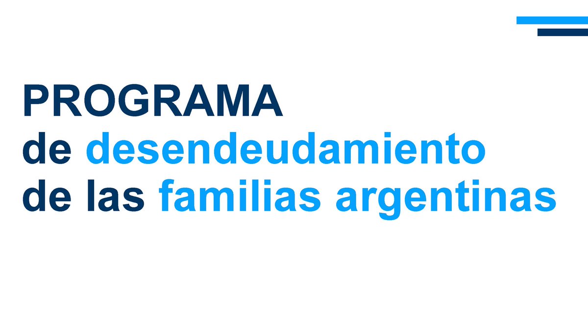 MichelGuilleOK's tweet photo. Presentamos este proyecto de ley para crear el Programa de desendeudamiento de las familias argentinas.

El contexto actual, de ingresos bajos y gastos fijos altos, llevó a la gran mayoría de los argentinos a endeudarse para cubrir el pago de alimentos y servicios. Este sobreendeudamiento de los hogares se ha concentrado en tarjetas de crédito o proveedores no financieros de crédito (fintechs, cooperativas, mutuales y cadenas comerciales que cobran tasas altas y condiciones financieras muy desfavorables para los deudores).

¿En qué consiste el programa?

• Línea de crédito directa del ANSES para jubilados, trabajadores, monotributistas y otros beneficiarios de planes sociales

• El objetivo es que cancelen sus deudas con tarjetas de crédito y otros operadores en condiciones menos desfavorables 

• El monto máximo del crédito es de $1.500.000 y en condiciones normales de mercado (TAMAR + 10 p.p)

• Relación cuota/ingreso no superior a 30% y plazo a definir según capacidad de pago  

Se cuida el superávit, ya que es una inversión rentable para el ANSES, pero también se cuida el bolsillo de las familias argentinas.