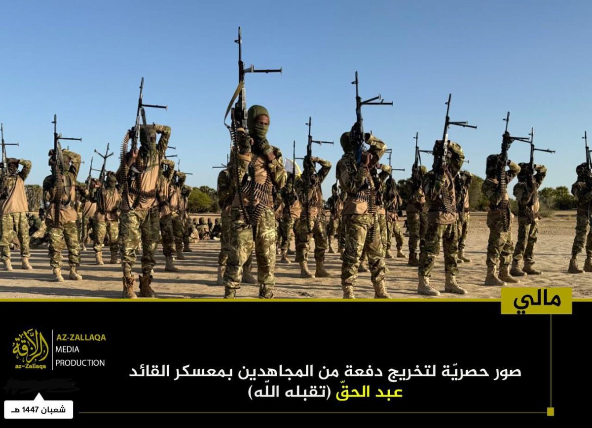 BrantPhilip_'s tweet image. JNIM released images from a massive training camp somewhere in Mali named after deceased commander "Abd al-Haqq", likely the largest training camp showcased so far.