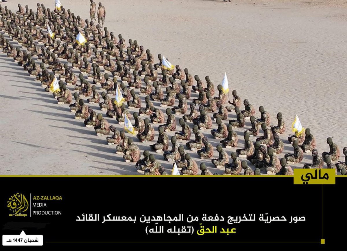 BrantPhilip_'s tweet image. JNIM released images from a massive training camp somewhere in Mali named after deceased commander "Abd al-Haqq", likely the largest training camp showcased so far.