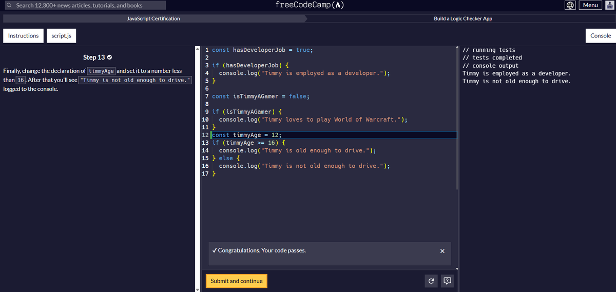 deskode_dev's tweet image. Day 5/30 of  FreeCodeCamp JS certification.
Learned numbers (int, float, NaN), booleans, arithmetic ops, precedence, +/--, comparisons (== vs ===), if statements, unary ops, and bitwise operators (&amp;amp; | ^ ~ &amp;lt;&amp;lt; &amp;gt;&amp;gt;).
#Certification #freecodecamp #happycoding