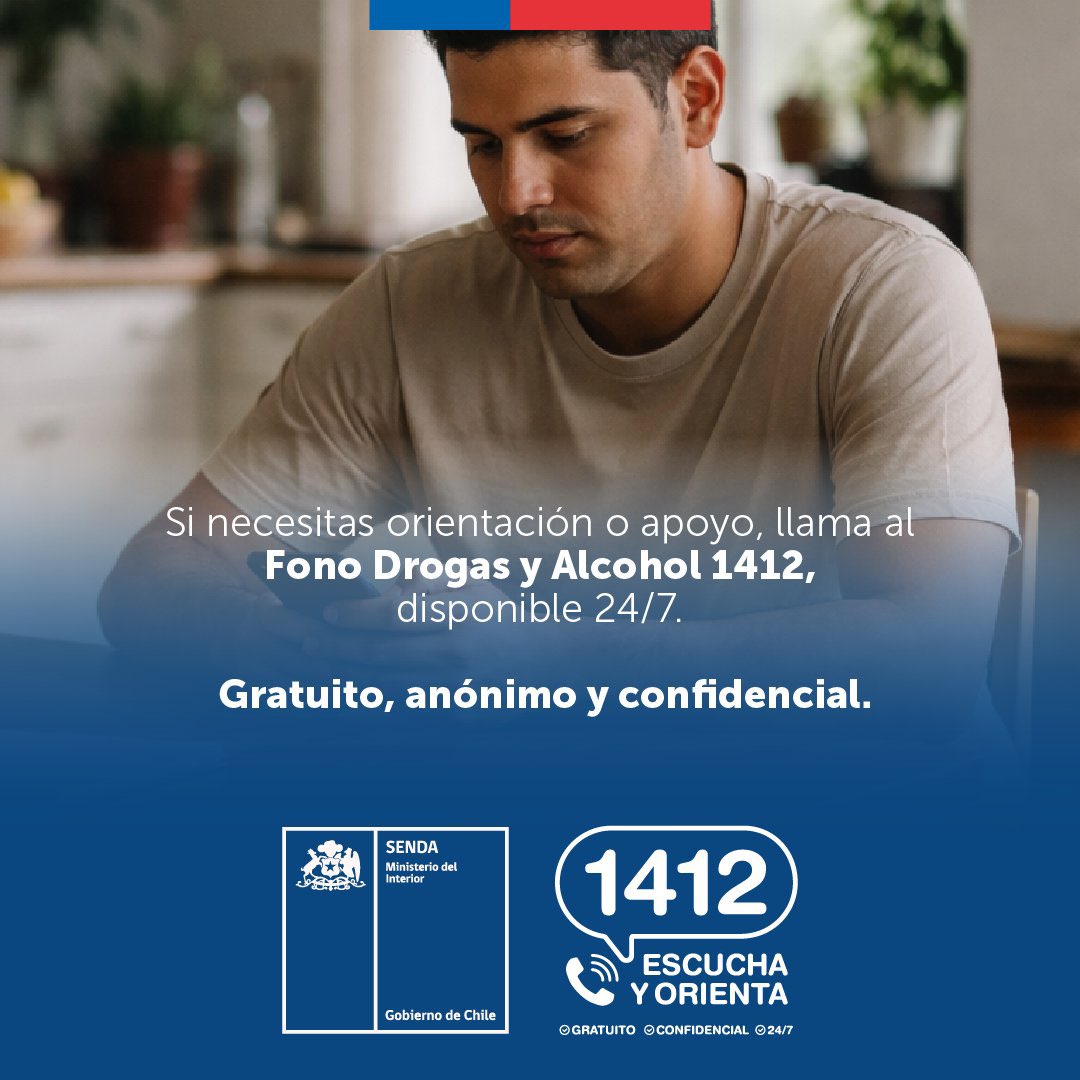 SENDALOSRIOS's tweet image. Si vives en la zona de emergencia y te encuentras en tratamiento por consumo de alcohol y otras drogas, sigue estas recomendaciones para manejar el estrés y/o la ansiedad, y sostener tu proceso de recuperación.

👉 senda.gob.cl/noticia/recome…