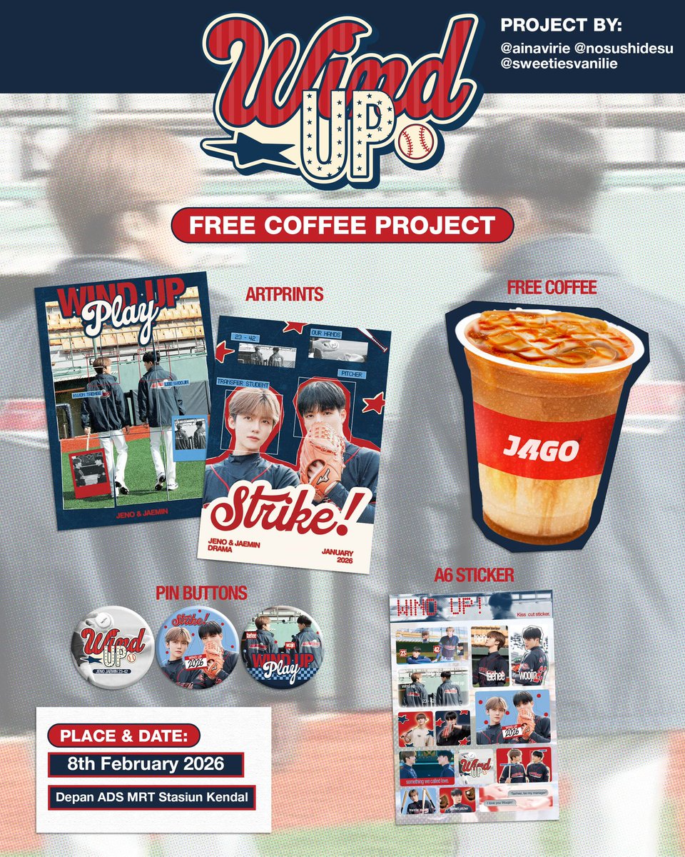 nosushidesu's tweet image. ⚾✨ Wind Up finally dropped and we’re making it a moment.
Celebrating Wind Up with FREE coffee &amp;amp; goodies set ☕💥

project by @ainavirie @nosushidesu @sweetiesvanilie

📍 LED Ads – MRT Kendal Station
🗓️ 8 Feb 2026
📝tinyurl.com/ngopibarengwoo…

See you there ⚾☕
#WooTaesipalingJAGO
