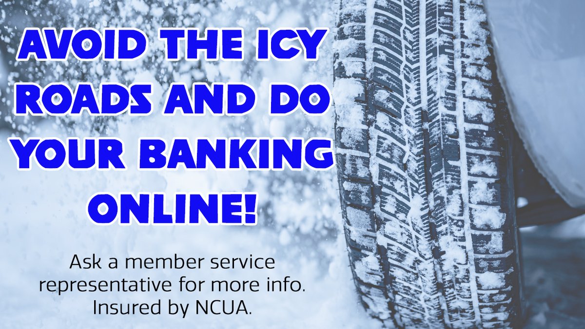 Don't let the weather stop you from taking care of business! Use our online banking to do your banking from the comfort of your own home! Visit endurancefcu.org for details.