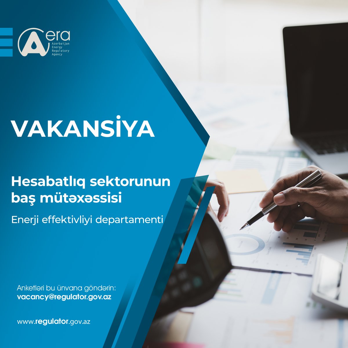 aeraregulator's tweet image. 📢 #EMTA Enerji effektivliyi departamentinin Hesabatlıq sektoruna baş mütəxəssis vakant vəzifəsi üzrə sənəd qəbulu elan edir.

📧 Maraqlanan şəxslər #CV-lərini vacancy@regulator.gov.az ünvanına göndərə bilərlər.

🔗 Ətraflı: regulator.gov.az/az/vakansiyala…

#vakansiya #işelanı #işvar