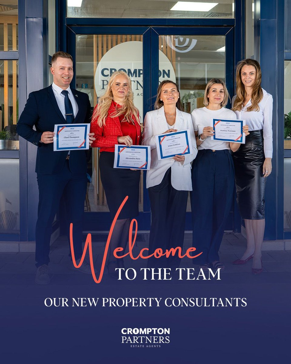 Great teams are built on training and commitment.

We’re proud to welcome our newest Property Consultants to the Crompton Partners Sales team after completing our in-house training programme.

Wishing them every success as they begin supporting their clients.