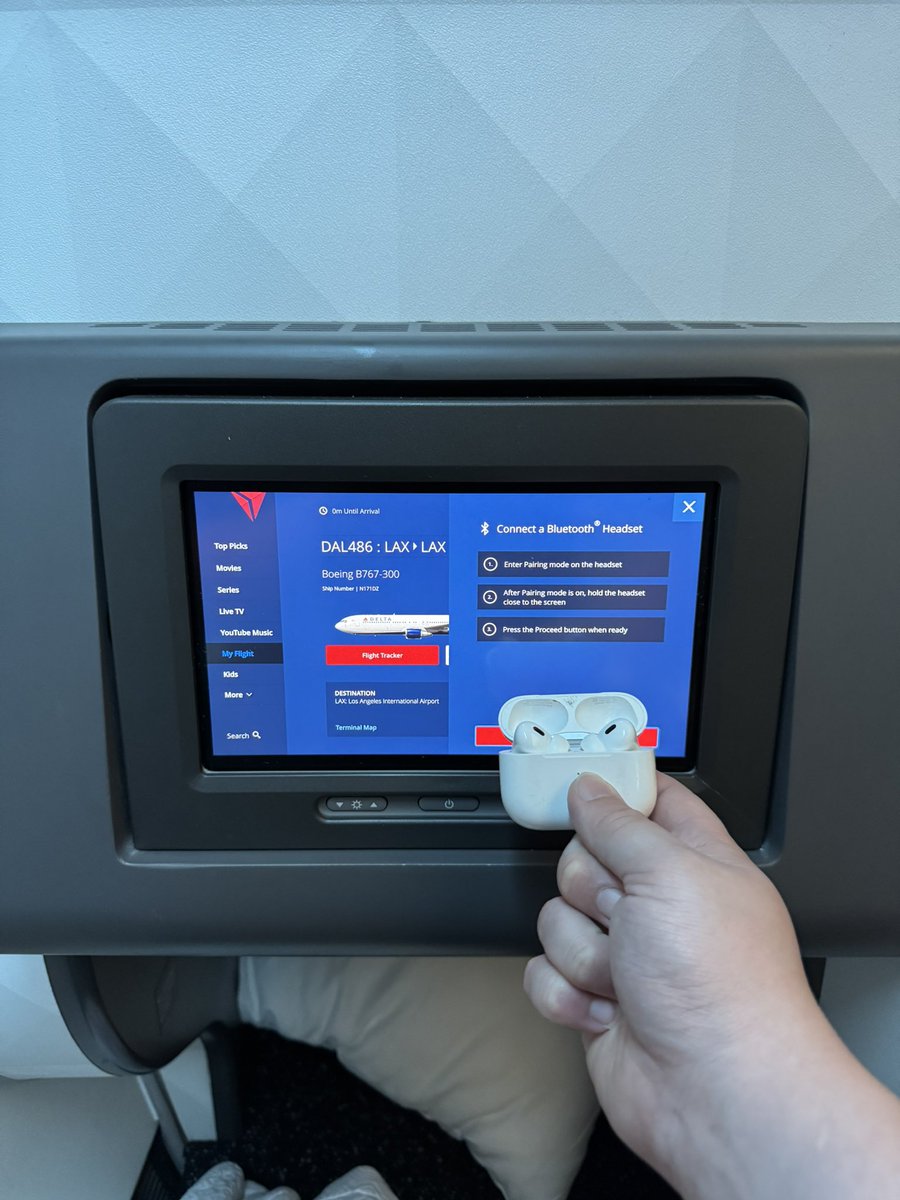 It looks like Delta has improved the IFE on the Boeing 767-300! It’s still the same small screens, but the screens have received a complete overhaul! The new screens are very responsive, and the touchscreen is flawless. On top of that. This aircraft has Bluetooth connectivity!