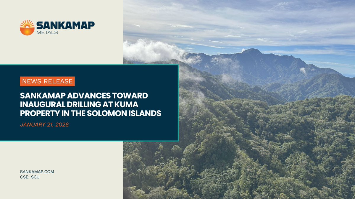 [NEWS] Sankamap Advances Toward Inaugural Drilling at Kuma Property in the Solomon Islands

Read the full release: bit.ly/4r4E4Uu

$SCU.C