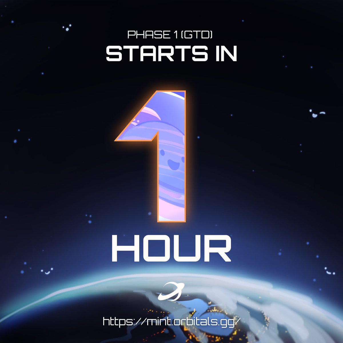 The countdown has started ⌛️

Orbitals mint in less than 1 hour 🚀

Live countdown on the mint site below 👇