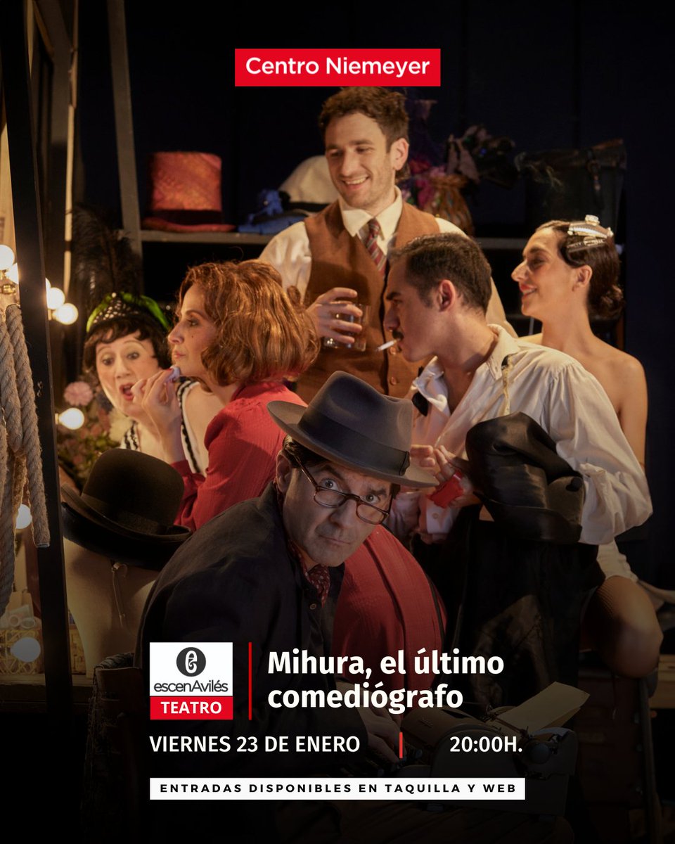 Mañana viernes, «Mihura, el último comediógrafo» llega al Centro Niemeyer con una función que rinde homenaje a una de las figuras clave del teatro español del siglo XX. Una comedia luminosa y emotiva que recorre la vida y la obra de Miguel Mihura.

Entradas disponibles