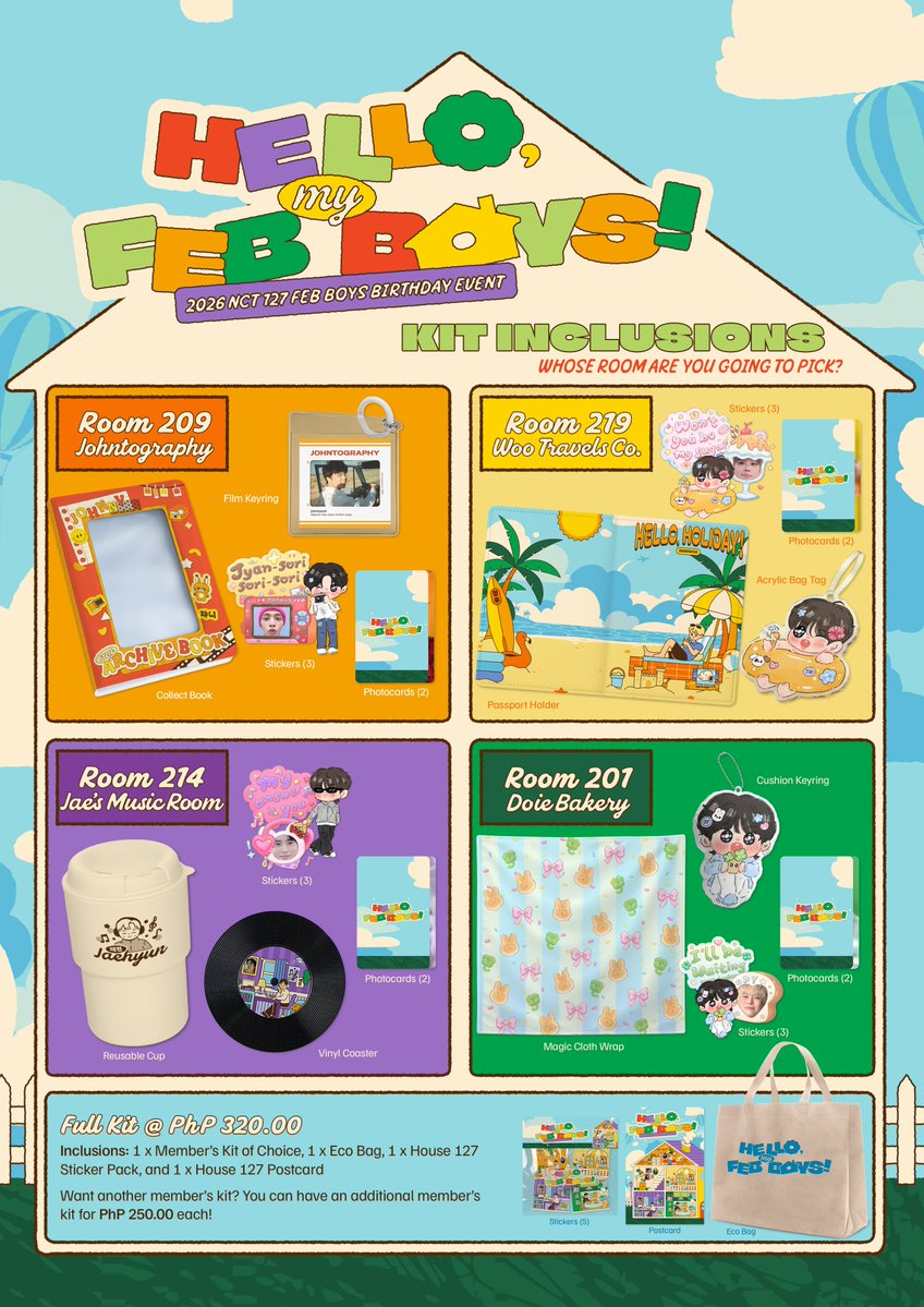 _127everywhere's tweet image. 「𝗢𝗽𝗲𝗻 𝗛𝗼𝘂𝘀𝗲」 Here's the full reveal of the four rooms to help you decide which room to pick!

Haven't signed up yet to 𝙃𝙚𝙡𝙡𝙤, 𝙈𝙮 𝙁𝙚𝙗 𝘽𝙤𝙮𝙨? Hurry, we have a few slots left before we close the form at forms.gle/FoFzmq6885qPM6…!

#HelloMyFebBoys #NCT127