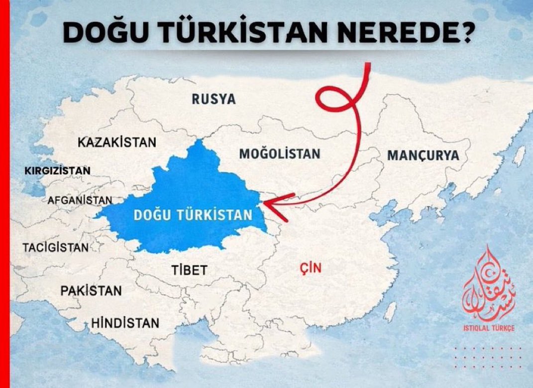 U_Hareketi's tweet image. Doğu Türkistan, Büyük Türk Milleti ve İslam dünyası ile 1,8 milyarlık Çin yayılmacılığı arasında 80 yıldır düşmeden direnen bir Türk Seddi’dir.
Bu Türk Seddi yıkılırsa, Büyük Türkistan ve Müslüman coğrafya da Çin istilasına uğrayacaktır!