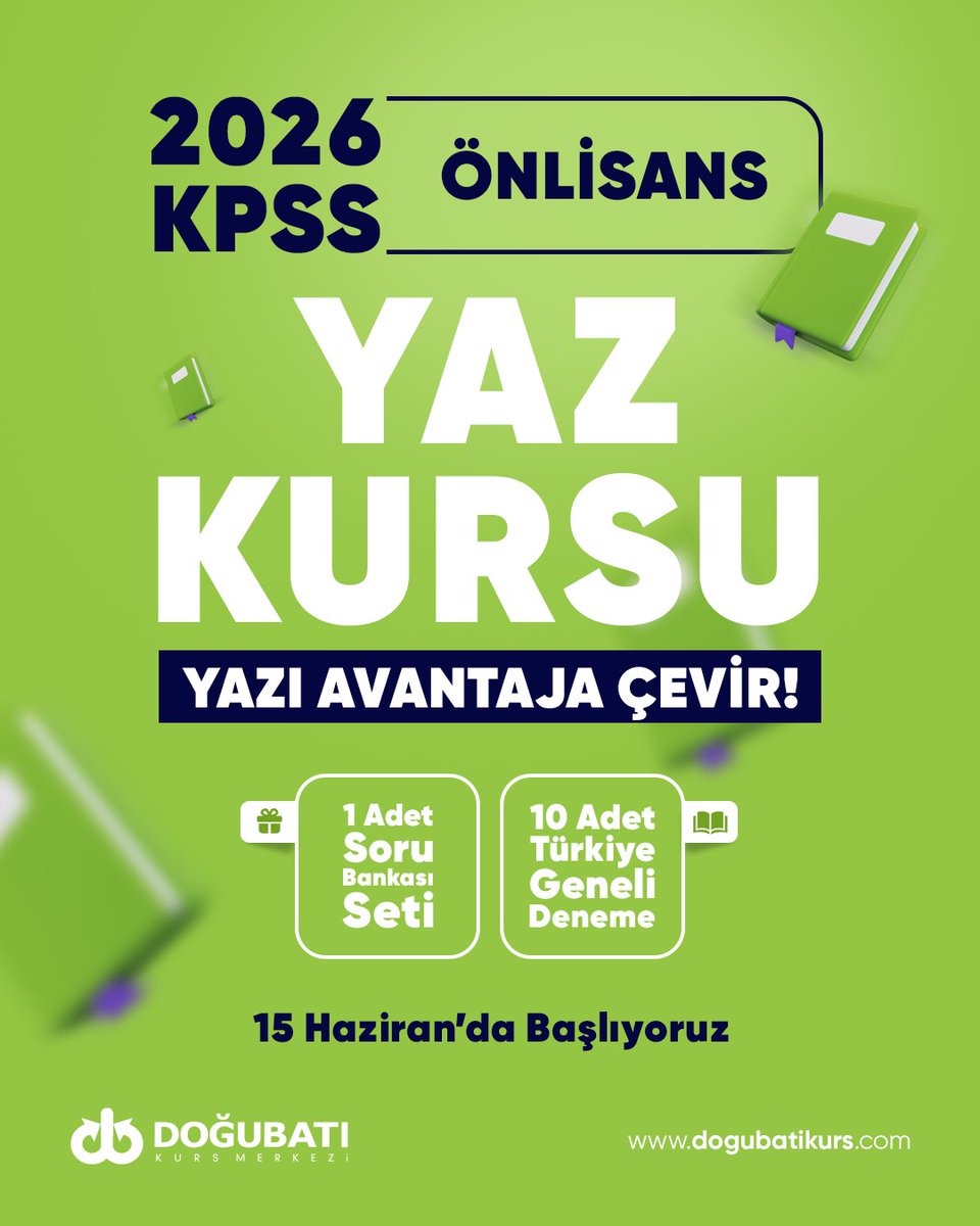 🔥 Yazı Avantaja Çevir!
Bir yaz daha “Sonra başlarım” deyip
vicdan azabıyla geçmesin.

2026 KPSS Önlisans yolculuğunda
seni yormadan ama disiplinden de koparmadan
bu yazın hakkını birlikte verelim.

🗓 Başlangıç: 15 Haziran

🔗 Detaylı Bilgi: dogubatikurs.com

#kpss2026