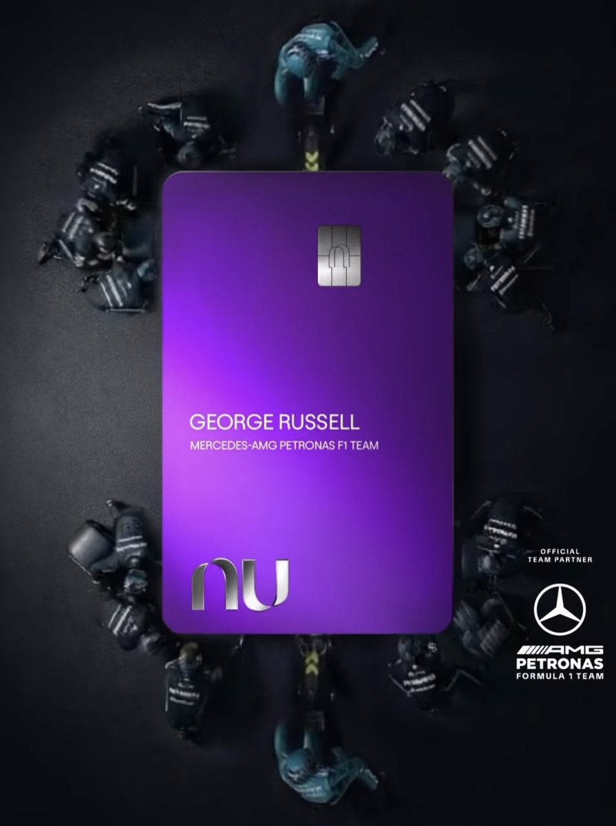 MercedesAMGF1BR's tweet image. George e Kimi x Nubank 💜