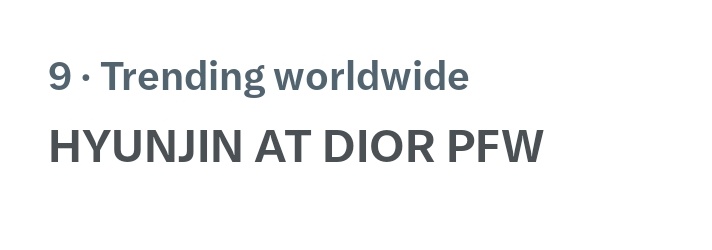 🌎 Worldwide Trends

9. HYUNJIN AT DIOR PFW 🔥

HYUNJIN AT DIOR PFW
#DiorWinter26_HYUNJIN
#HYUNJINxDior <a href="/Dior/">Dior</a>