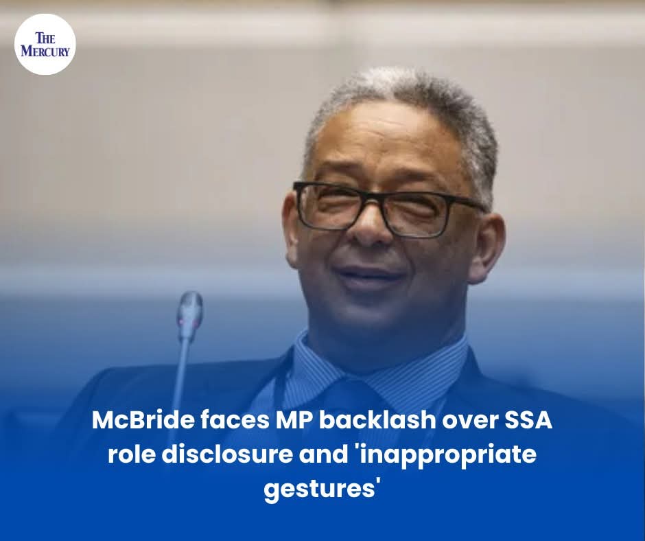 TheMercurySA's tweet photo. ⚖️ Former SSA head McBride is facing backlash from Members of Parliament over his recent disclosures regarding his role in the agency and allegations of inappropriate gestures.
Read more: https://t.co/nDdoq1xKdV
#McBride #SSARole #PoliticalBacklash #PublicAccountability https://t.co/jsrm2res4q
