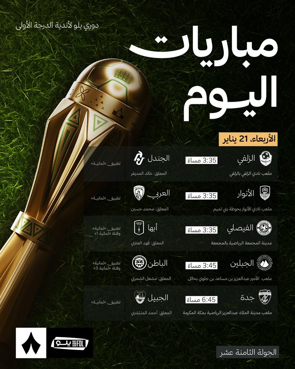 الجدول يحطون مباراة أبها فضائيًا والتلفزيون تحطون اعادة
شنو هذا؟
<a href="/thmanyahsports/">رياضة ثمانية</a>