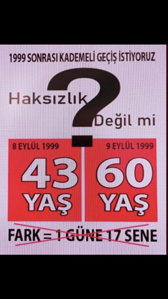 afartomans's tweet photo. Seçim kaybettirse bile EYT çıkmayacaktı. 
ÇIKTI !

EYT yaş şartlı çıkacaktı. 
Yaş şartsız ÇIKTI. 

Kademeli emeklilik çıkmayacak dendi. 
O da ÇIKACAK !! 

Hep birlikte Başaracağız..

@magdursuztoplum 
#KademeİçinYasaŞart #KademeİçinYasaŞart https://t.co/XMzx01dcKq