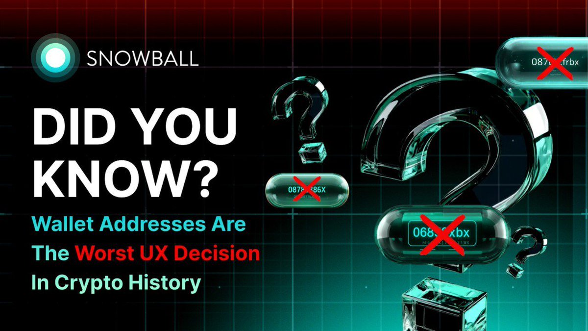 Did you know? Wallet addresses are the worst UX decision in crypto history.  Think about it. We built the future of finance. Then made it harder to send  money than a bank