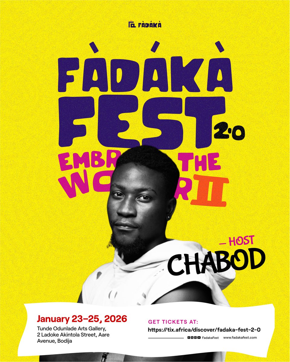 FadakaFest's tweet photo. @chabodoxazo pon the mic for Fadaka Fest 

It’s giving raving vibes. He’s the best man for the job. You go bow for the result ooo https://t.co/UTbYgMdVoH