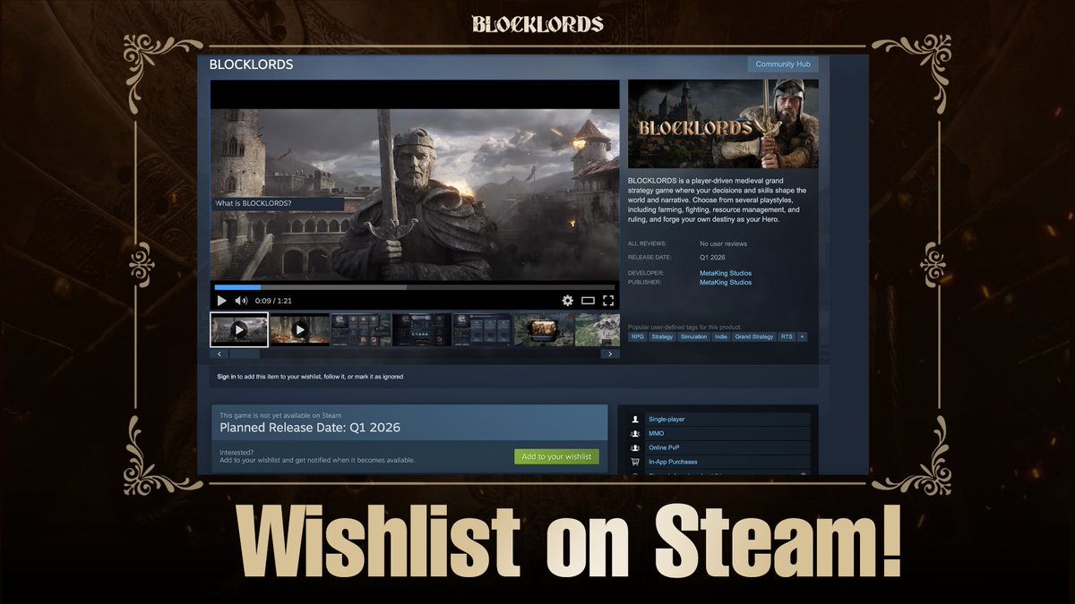 13,000 Wishlists and counting - BLOCKLORDS Wishlist Challenge continues! 🔥

The push isn’t over yet - help us reach the next milestones and unlock rewards for EVERYONE!

Milestones &amp; Rewards:
15K Wishlists → Previous rewards + Basic Thief
25K Wishlists → Previous rewards +