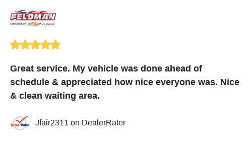 FeldmanLansing's tweet photo. We just received a great review on DealerRater. Thank you Jfair2311! https://t.co/KR4o7Bikve