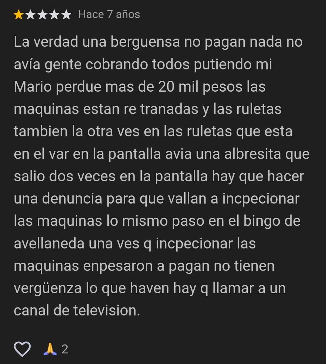 Una reseña sobre un bingo de La Matanza.