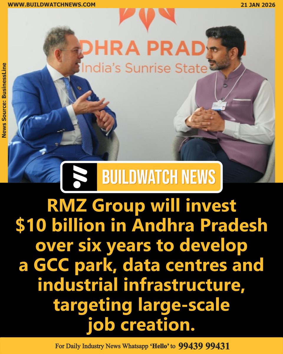 BuildWatchNEWS's tweet image. RMZ Group to invest $10 bln in Andhra Pradesh

🔗Read more:buildwatchnews.com/rmz-group-10-b…

#IndustrialDevelopment #InfrastructureGrowth #FDIInflow #EconomicDevelopment