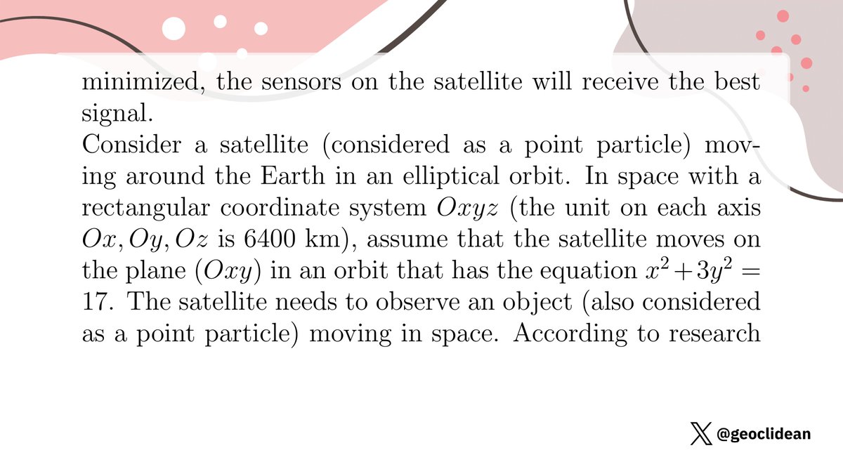 geoclidean's tweet photo. Observing satellites in space
#Conics #Ellipse #Geometry https://t.co/Agwm9wOQCx