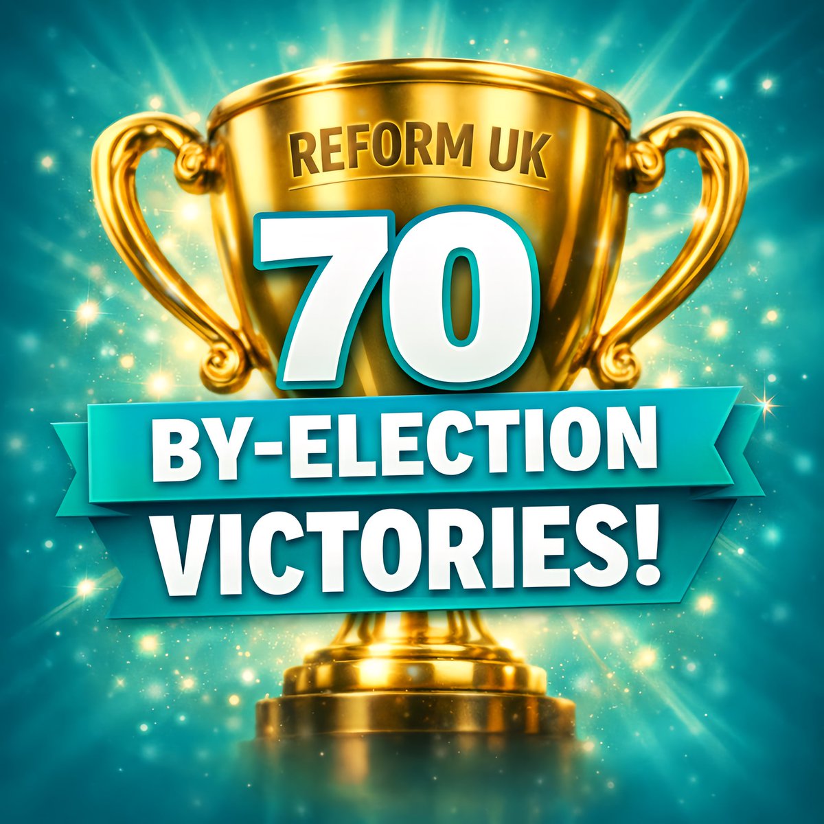 Joseph_Boam's tweet image. Seventy by election wins since May 1st  2025. The momentum is undeniable! ➡️🏆