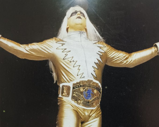 wrestle_hist's tweet photo. 1/21/1996  

Goldust defeated Razor Ramon to become the new Intercontinental Champion at the Royal Rumble from the Selland Arena in Fresno, California.  

#WWF #WWE #RoyalRumble #Goldust #DustinRhodes #TheNatural #RazorRamon #ScottHall #TheBadGuy #HeyYo https://t.co/78q40nWSLA