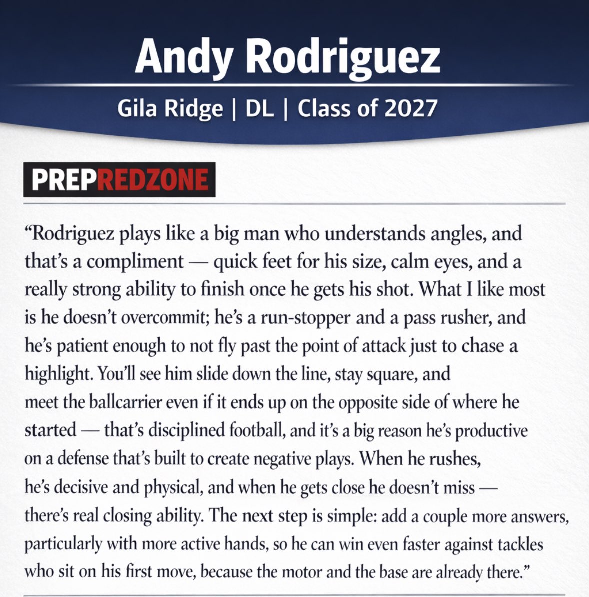 anjro_0's tweet photo. @thehonestupdate Thank you for the recognition on the article and critiques that I can work on! 
Committed to a successful senior campaign https://t.co/heZP9udnqi