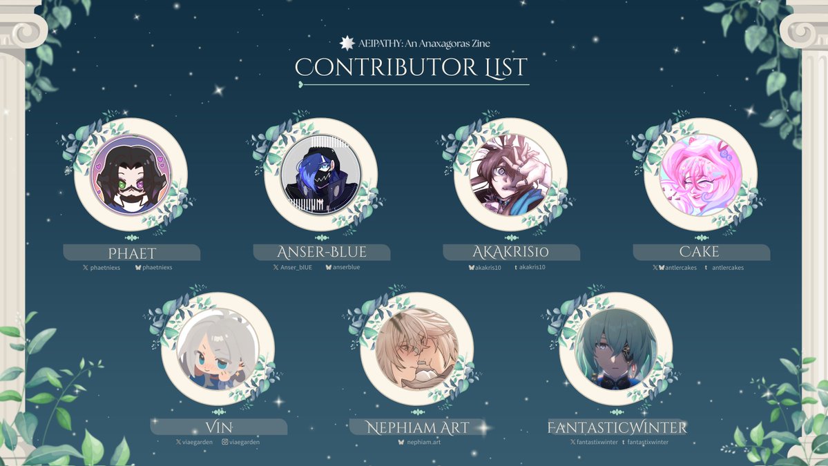 anaxagoraszine's tweet image. CONTRIBUTOR LINEUP 🍃

The Grove of Epiphany is now ready to reveal the rest of the scholars that have been working hard to show only the most satisfactory creations to honor the Esteemed Professor #Anaxagoras

(1/2)