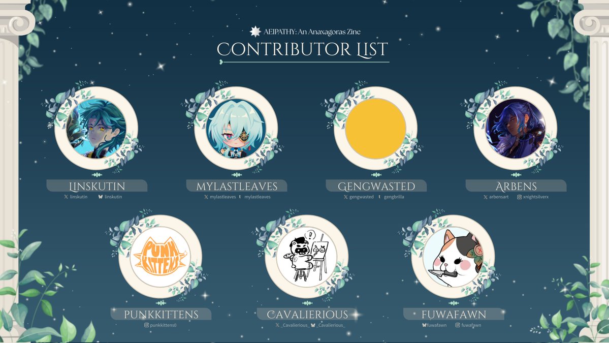 anaxagoraszine's tweet image. CONTRIBUTOR LINEUP 🍃

The Grove of Epiphany is now ready to reveal the rest of the scholars that have been working hard to show only the most satisfactory creations to honor the Esteemed Professor #Anaxagoras

(1/2)