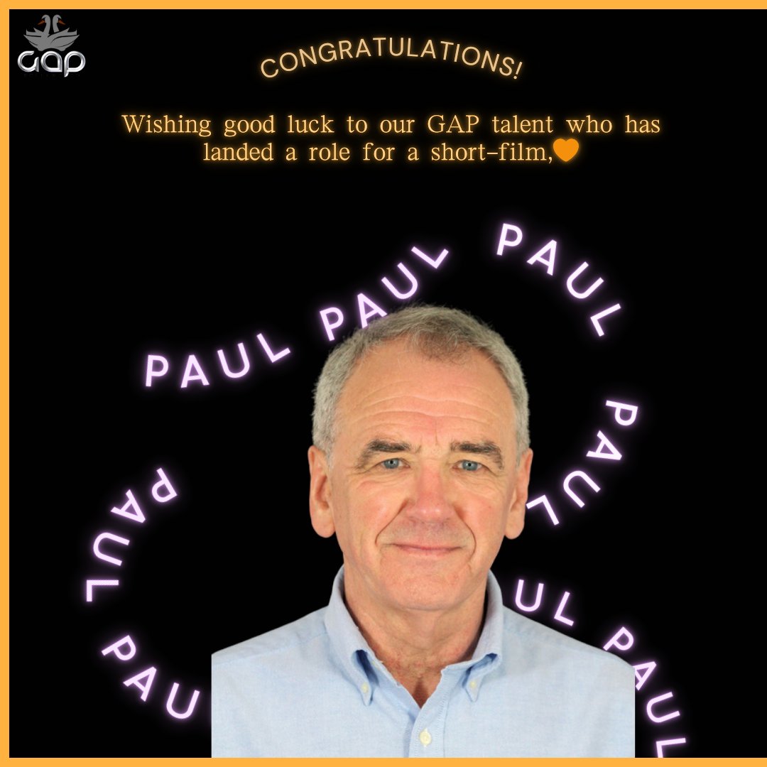 gaptalent's tweet photo. 🌟 Big shoutout to Paul for landing a role in a short film! 🎬💪 Your hard work and dedication are paying off! Let's celebrate together! 👇 #ProudMoment #ShortFilmSuccess #Inspiration https://t.co/uFkSa1npN5