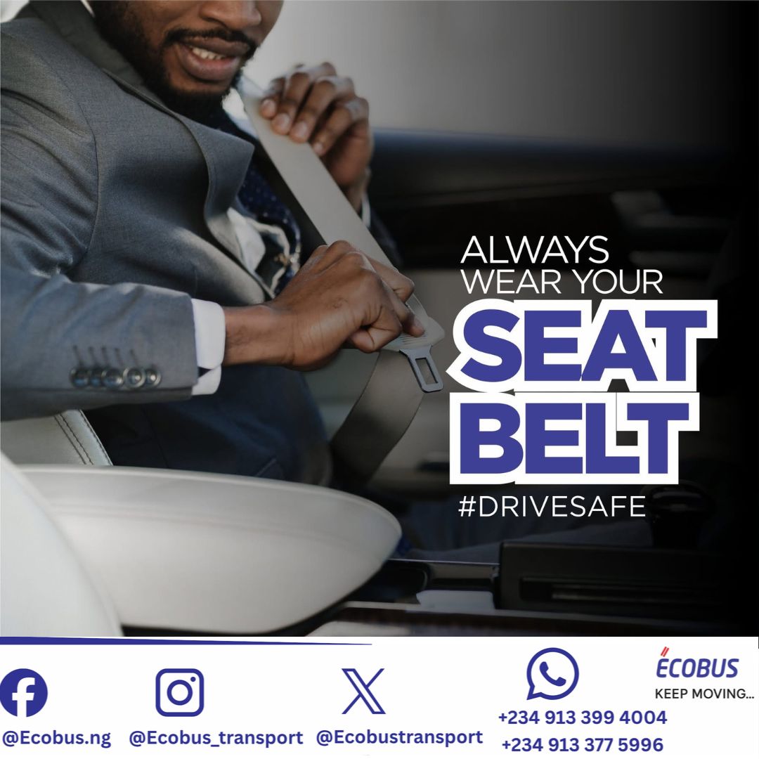 EcobusTransport's tweet photo. Your safety comes first. Buckle up every trip, every time.
Always wear your seat belt. 🚍✅
#DriveSafe #EcoBus #SafetyFirst https://t.co/fvI6Csz0HZ