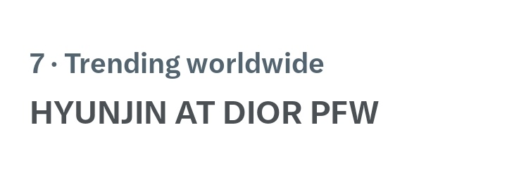 🌎 Worlwide Trends

7. HYUNJIN AT DIOR PFW

HYUNJIN AT DIOR PFW
#DiorWinter26_HYUNJIN
#HYUNJINxDior <a href="/Dior/">Dior</a>