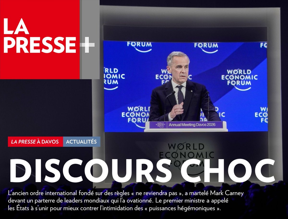 Un discours de <a href="/MarkJCarney/">Mark Carney</a>, <a href="/PMcanadien/">Premier ministre du Canada</a>, à lire au complet. Dans <a href="/LP_LaPresse/">La Presse</a> ou directement à la source:  pm.gc.ca/fr/nouvelles/d…