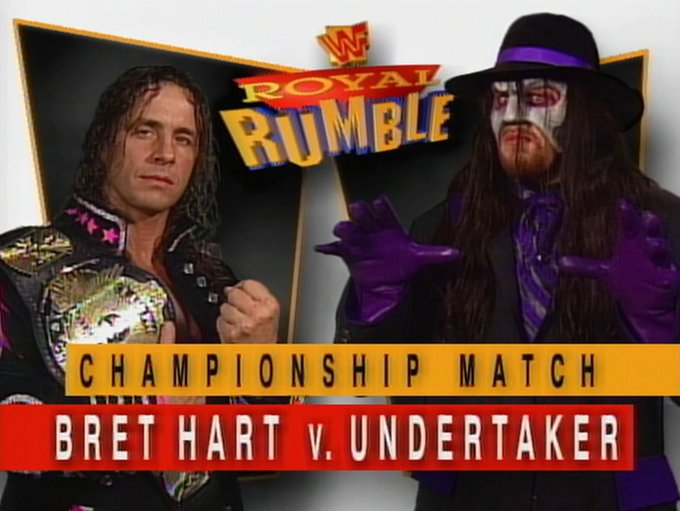 wrestle_hist's tweet photo. 1/21/1996
The Undertaker defeated Bret Hart by disqualification for the WWF Championship at the Royal Rumble from the Selland Arena in Fresno, California.
#WWF #WWE #RoyalRumble #Undertaker #ThePhenom #TheDeadMan #RestInPeace #BretHart #TheHitman #WWFChampionship https://t.co/CYiwqcXdW0