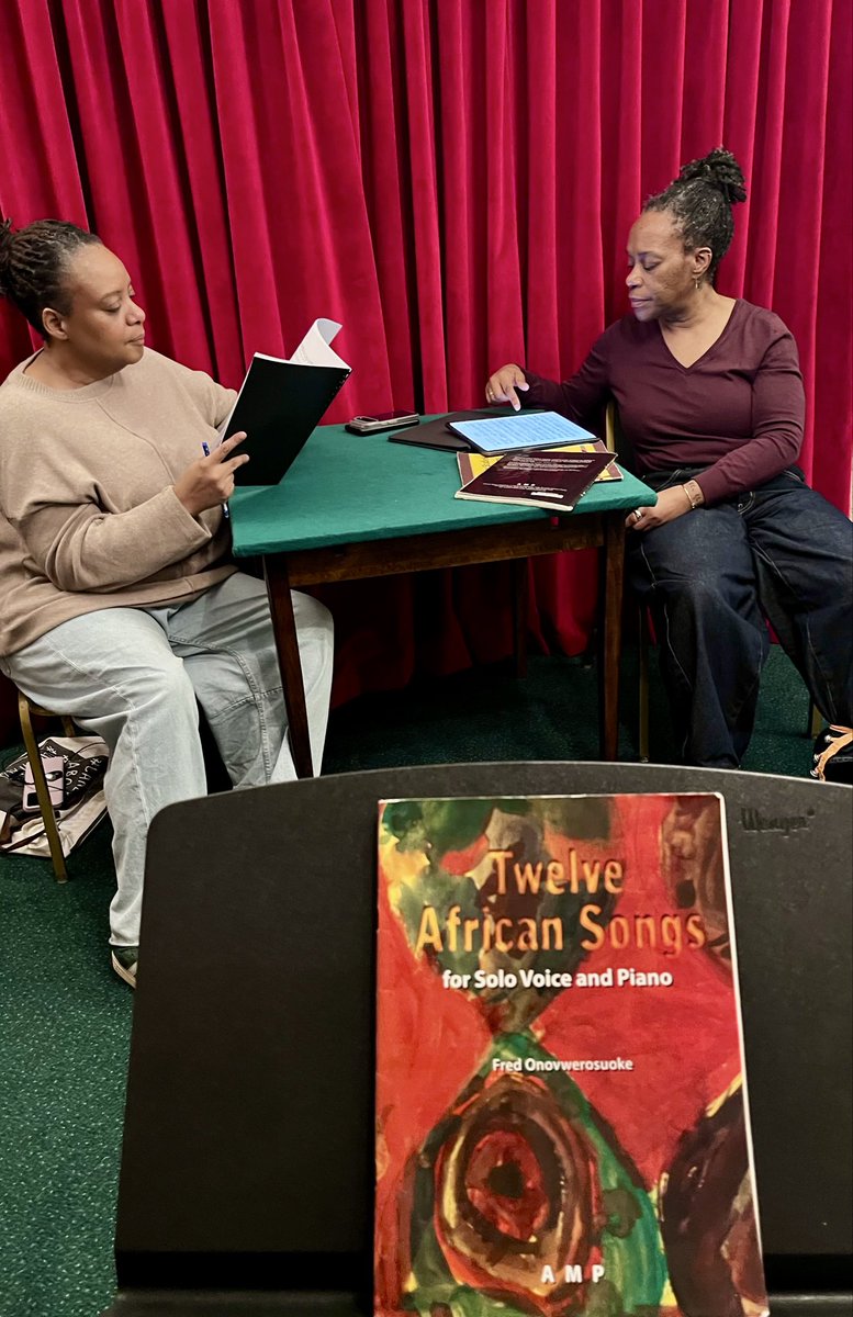 AfricanSeries's tweet photo. 🎶 Rehearsals are underway for the African Songs concert with soprano Gweneth Ann Rand and pianist Allyson Devenish. Stay tuned as we share our journey of learning a rich and diverse collection of songs in preparation for the performance at @wigmore_hall on 21 March.
#africansong https://t.co/ljaj9WF7Sx
