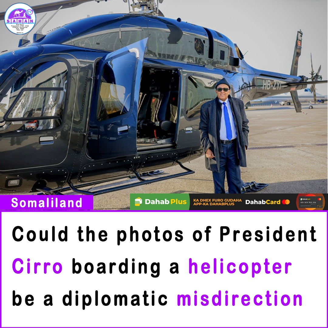 SahanTv4's tweet photo. Is President Cirro Misleading the International Community?

The President of Somaliland, Abdirahman Mohamed Abdillahi (Cirro), has sent greetings to his people while on an overseas trip, wishing all Somaliland citizens prosperity, peace, and sustainable development.

Sahan TV https://t.co/pe7h5yvU21